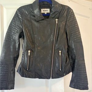 BB Dakota Women's Charcoal Leather Moto Jacket